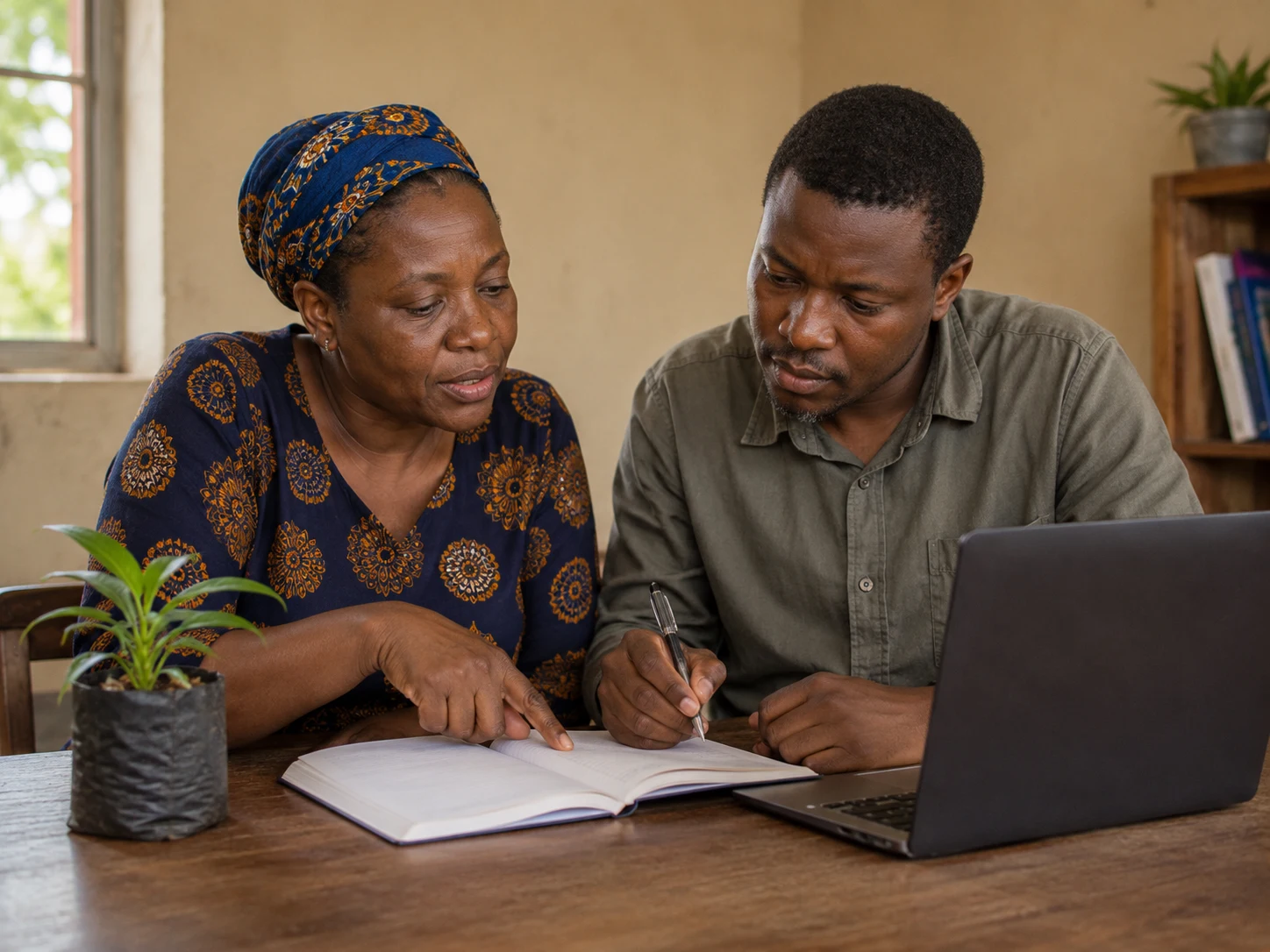 A learner studies with course materials and a laptop toward a formal qualification